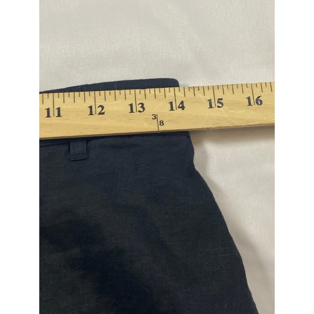 Quince Black 100% Linen High Waisted Shorts Womens Size 6 NWT Elastic Back - Picture 9 of 10